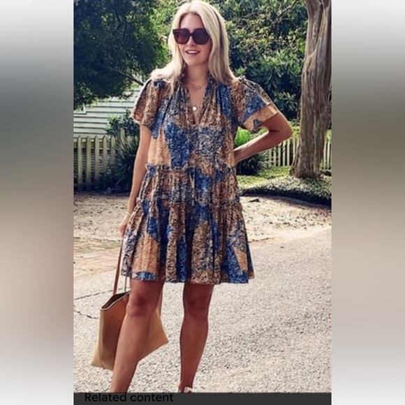 NWOT! HUNTER BELL Merritt prairie patchwork ruffled dress. - Picture 8 of 15